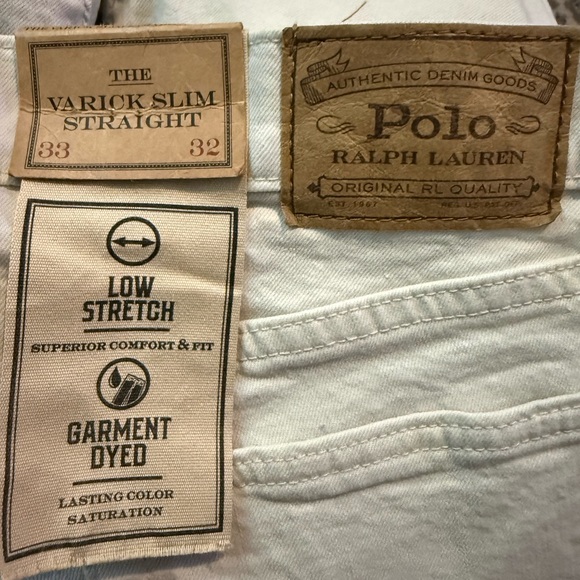 Polo Ralph Lauren Varick Slim Straight Stretch Jean Stone Stretch 33 x 32 Nwt - Picture 9 of 11